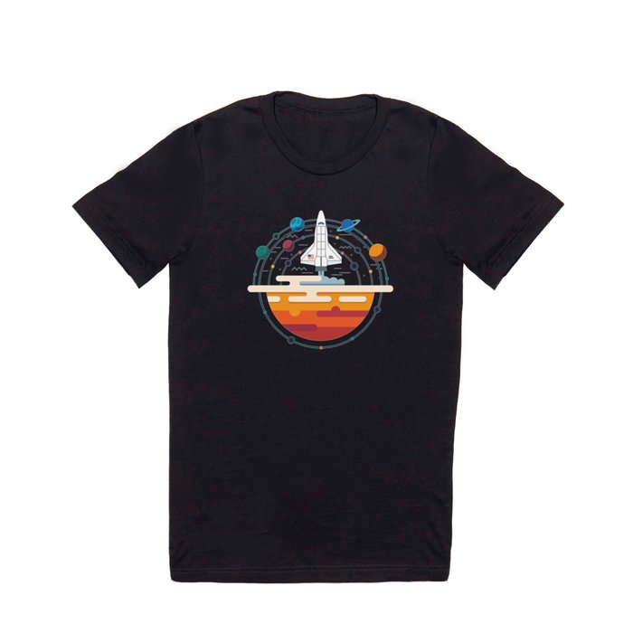 Space Shuttle & Solar System T Shirt