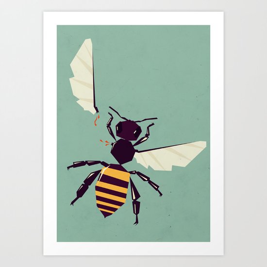 H is for honey bee Art Print
