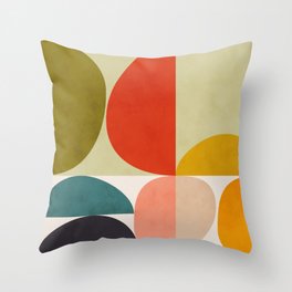 shapes of mid century geometry art Throw Pillow