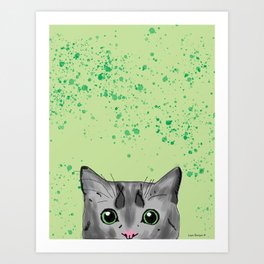 Peeking Cat Art Print | Catsarecool, Cats, Graphicdesign, Digital 