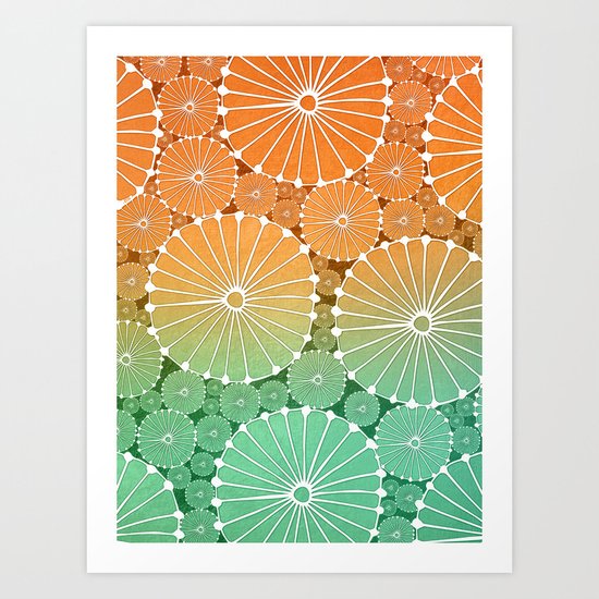 Abstract Floral Circles 7 Art Print
