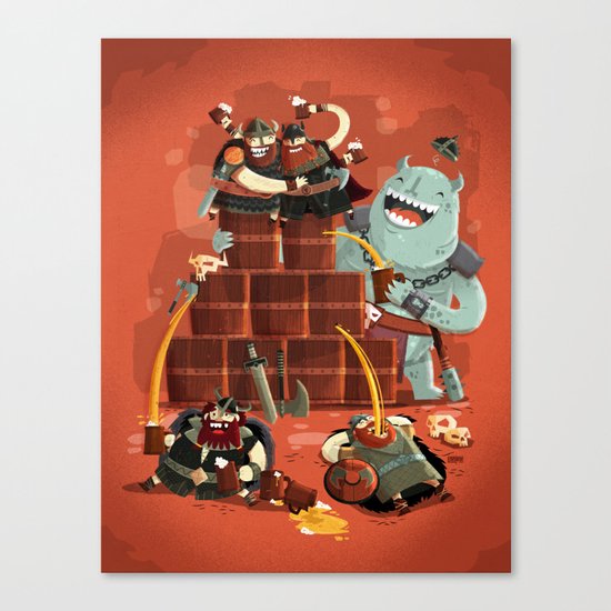 :::Drunk Vikings::: Canvas Print