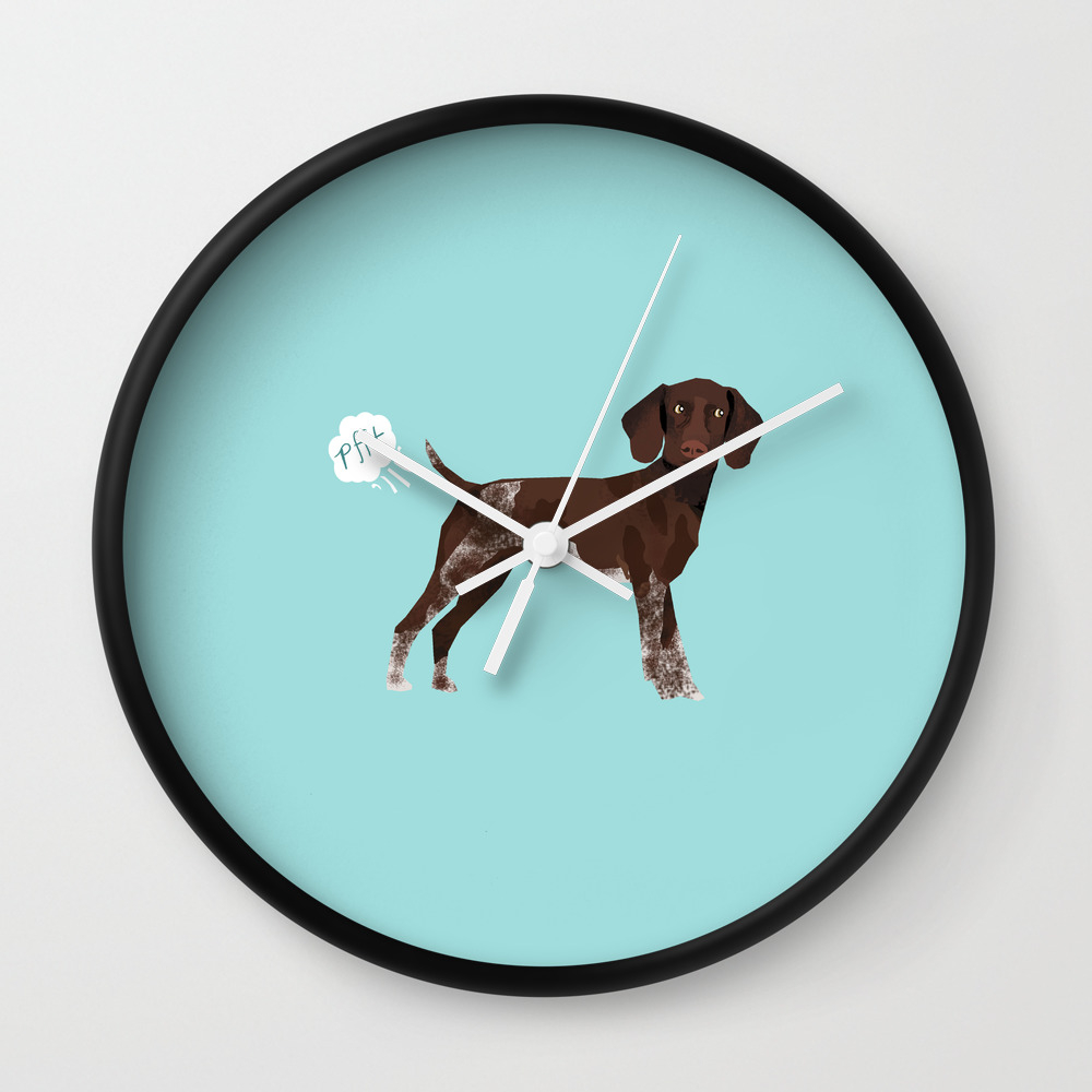 German Shorthair Pointer Funny Farting Dog Breed Gifts Wall Clock