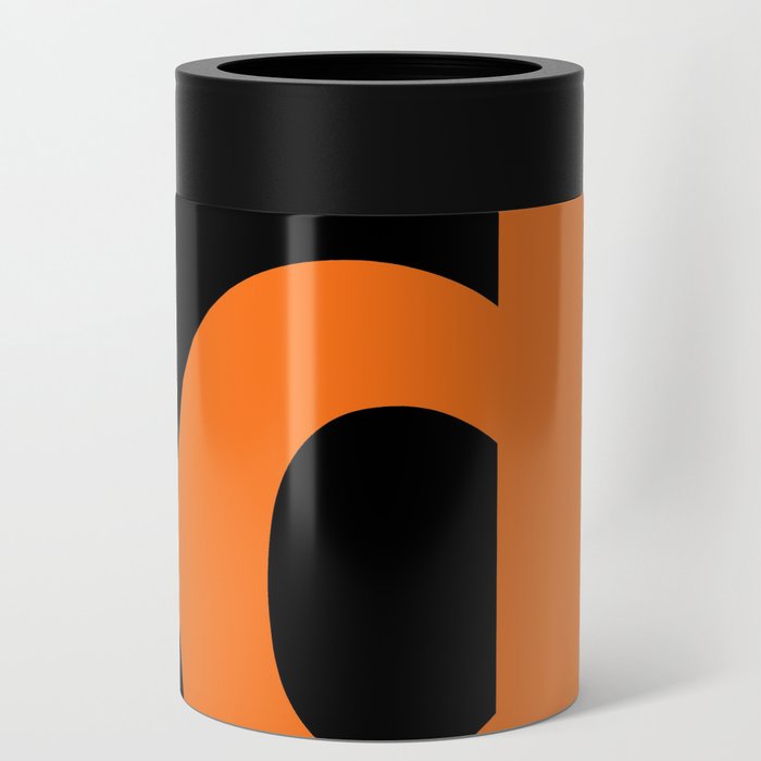 letter D (Orange & Black) Can Cooler