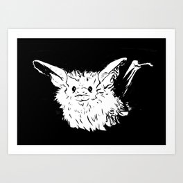Curious Bat (Smudge) Art Print