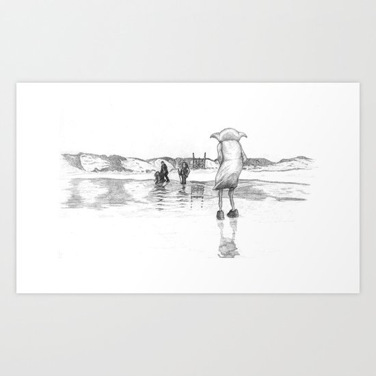 "Death of a Free Elf" - Dobby in Deathly Hallows Art Print