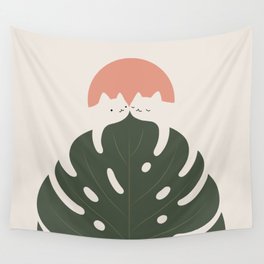 Cat and Plant 37 Wall Tapestry