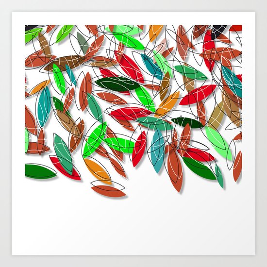 colored leaves Art Print