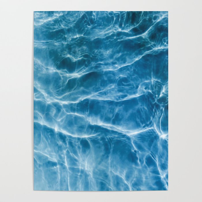 Ripple Water, Sun Reflection Water, Blue Water Poster