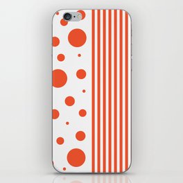 Spots and Stripes - Orange and White iPhone Skin