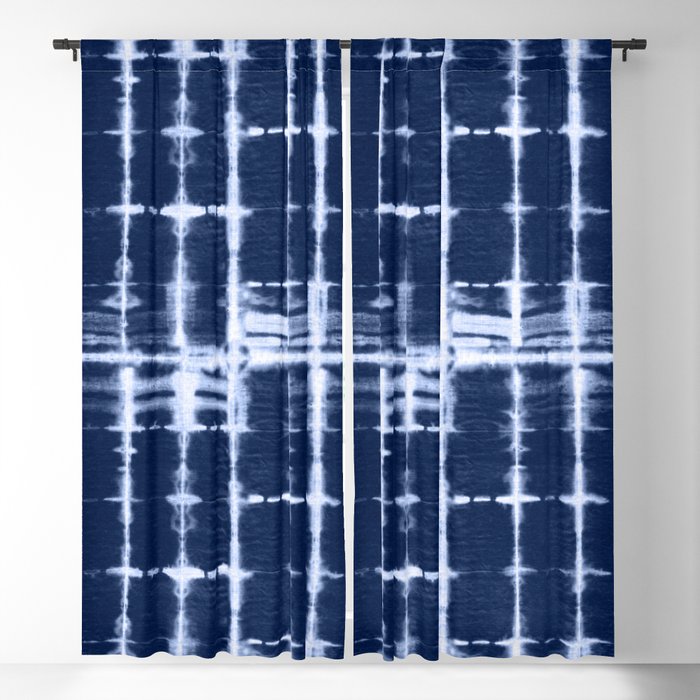 Shibori itajime indigo square  Blackout Curtain