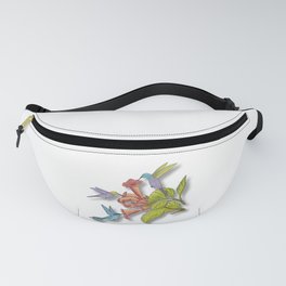 Hummingbirds and Trumpet Flowers Fanny Pack | Colored Pencil, Drawing, Trumpetflowers, Redhues, Prismapencils, Colorful, Kaycyscreations, Hummingbirds, Bluehues, Greenhues 