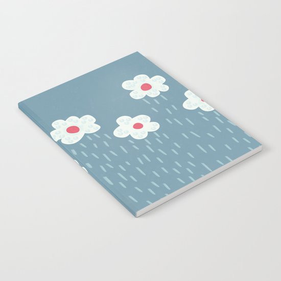 Rainy Flowery Clouds Notebook