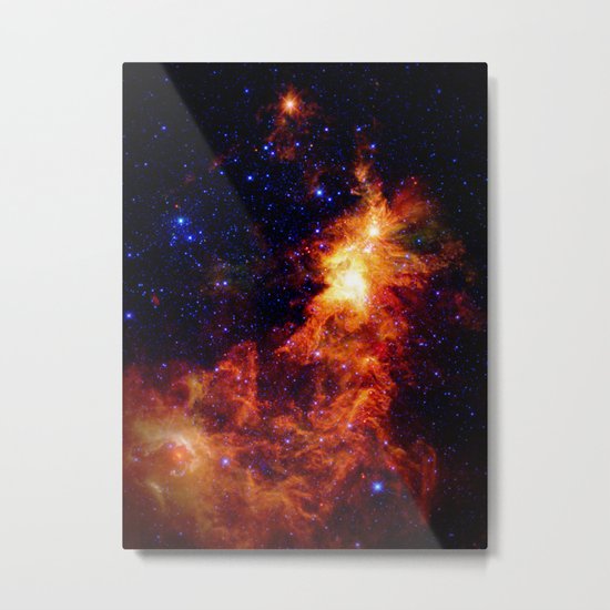 Fiery gAlAXy Indigo Stars Metal Print