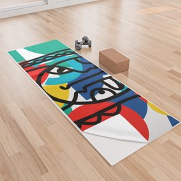 The Bauhaus Mondrian Graffiti Boy Art Yoga Towel