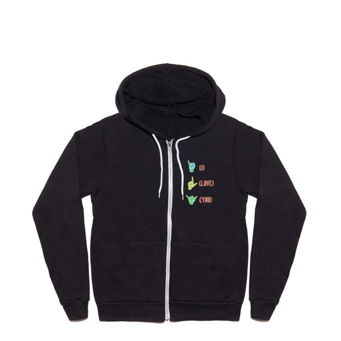 (I) (LOVE) (YOU) Full Zip Hoodie