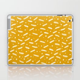 Christmas branches and stars - yellow and white Laptop Skin
