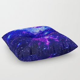 Fox Fur Nebula Galaxy blue purple Floor Pillow