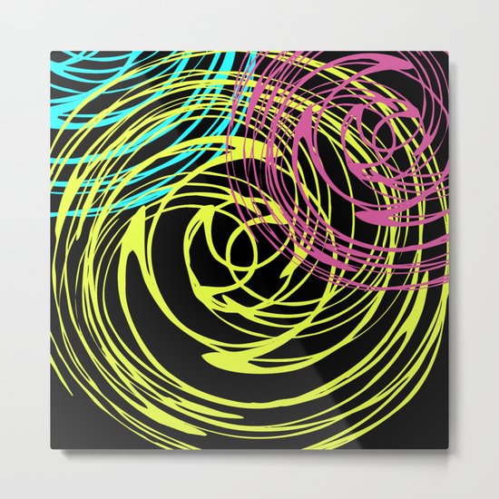 Abstract pattern on black background . Metal Print
