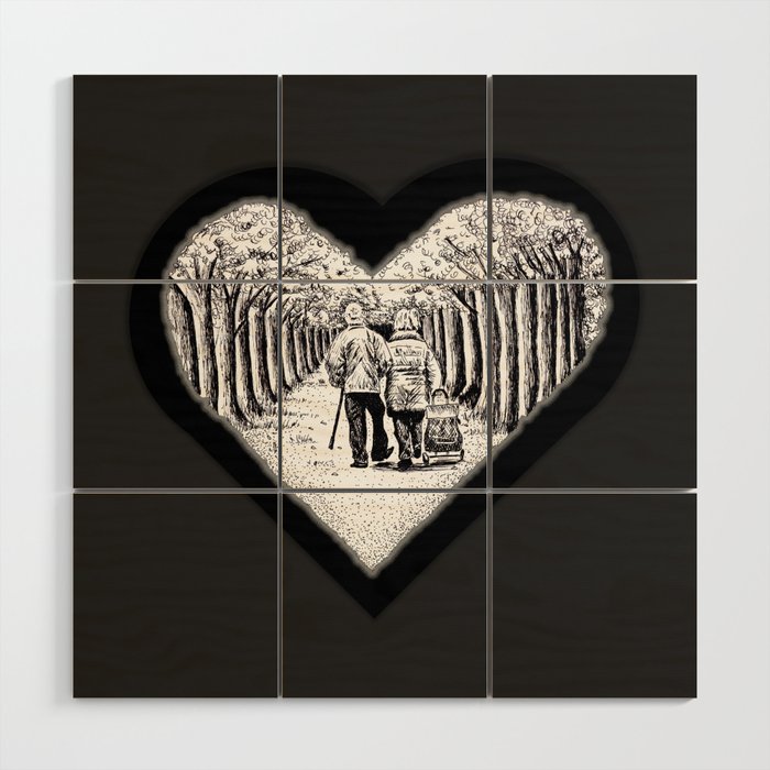 Love is a Journey - Dark Edition Wood Wall Art