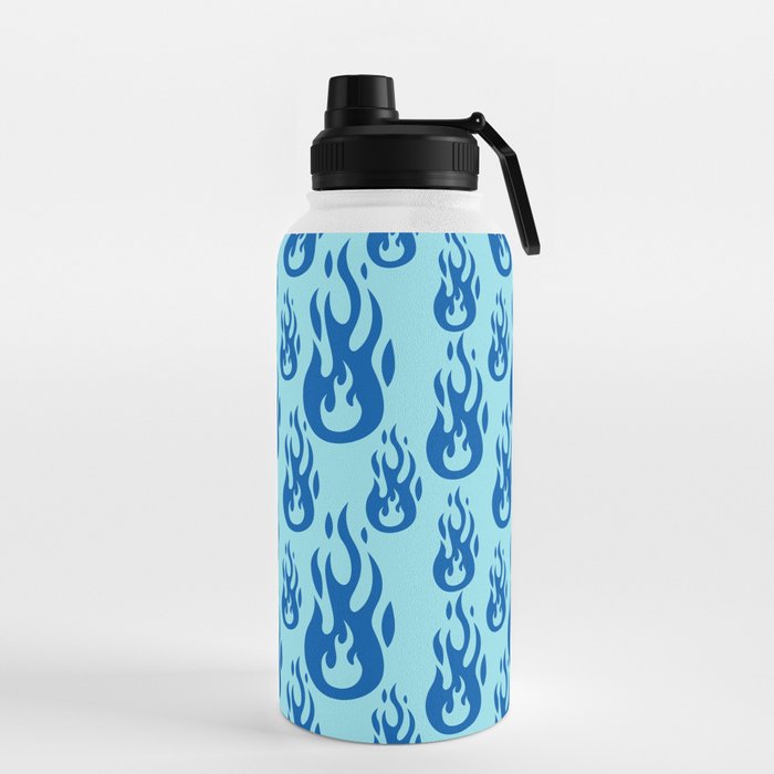 Blue Flames Aesthetic EGirl Fire Combustion Y2K Water Bottle by ARTPICS