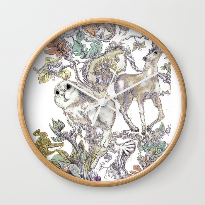 Fauna Inlay Pattern #1 Wall Clock