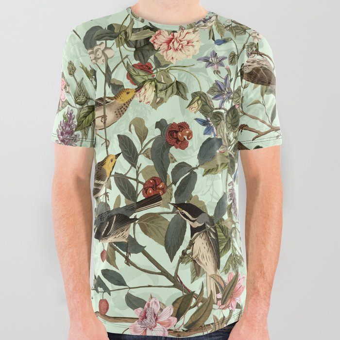 Floral and Birds X All Over Graphic Tee