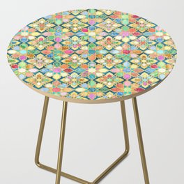 Gilded Moroccan Mosaic Tiles Side Table