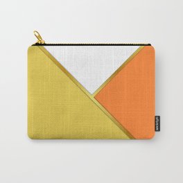 Color Block Paris Daisy Yellow Orange and White Triangles with Gold Banding Carry-All Pouch