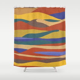 Golden dunes - abstract textured minimalistic landscape illustration  Shower Curtain