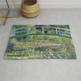 Claude Monet - The Water Lily Pond and the Japanese Bridge Area & Throw Rug
