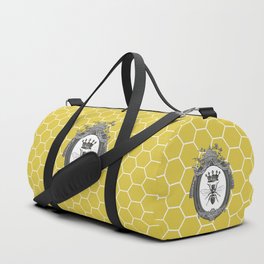 Queen Bee No. 3 | Vintage Bee with Crown | Honeycomb | Duffle Bag