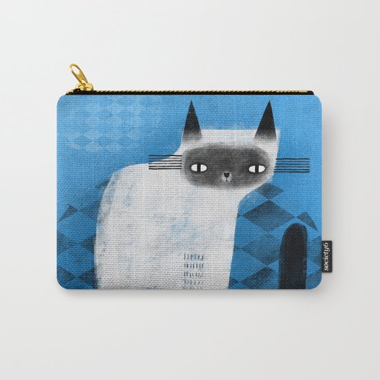 SIAMESE ON BLUE Carry-All Pouch