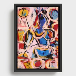 Abstract expressionist art with some speed and sound Framed Canvas