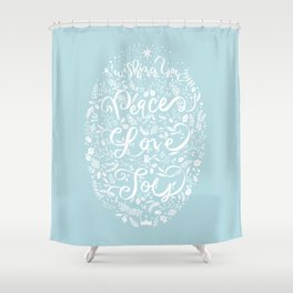 Wishing You Peace, Love and Joy- Holiday Greetings Shower Curtain