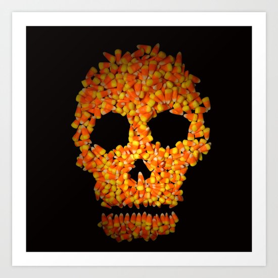 Candy Corn Skull Art Print