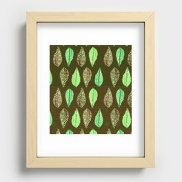  Polynesian Tropical Olive Leaves Pattern02 Recessed Framed Print