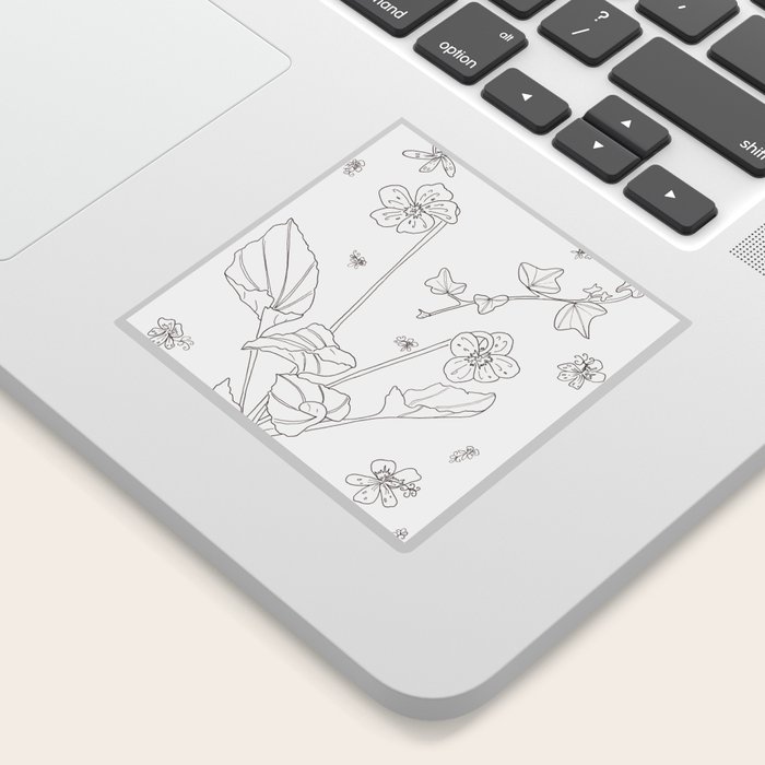 Flora Of Friendship Color Or Paint Your Own Sticker By Kellyjohnsonwingswormsandwonder