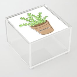 Plant Mom Green Potted Plant Acrylic Box