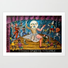 Luna-titere - Moon Puppets at the Theater Magical Realism portrait by Alejandro Colunga Art Print