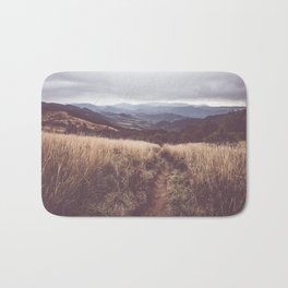 Bieszczady Mountains - Landscape and Nature Photography Bath Mat | Grass, Film, Wild, Sky, Color, Outdoors, Travel, Path, Trail, Mountains 