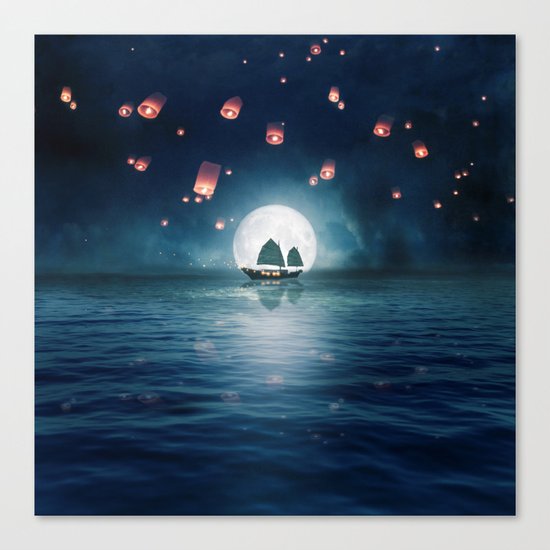 Travel through the Lights Canvas Print
