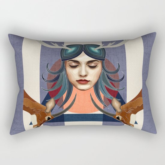 Antelope Girl Rectangular Pillow