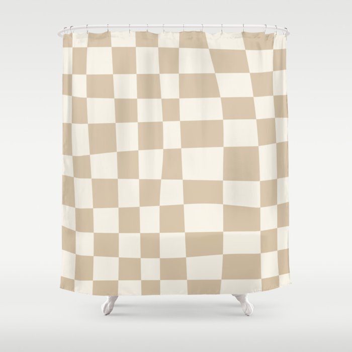 Abstract Checkerboard sand  Shower Curtain