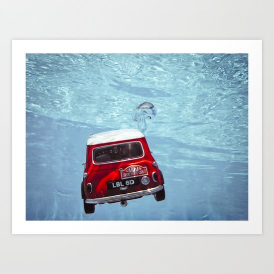 deep water swimming mini #1 Art Print
