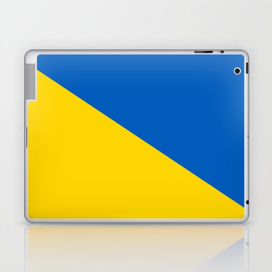 Sapphire and Yellow Solid Shapes Ukraine Flag Colors 4 100 Percent Commission Donated Read Bio Laptop & iPad Skin