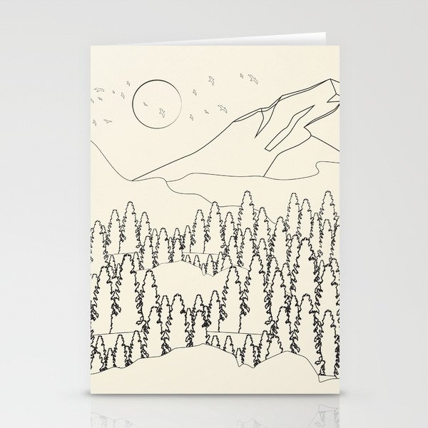 Line Wild Landscape 6 Stationery Cards