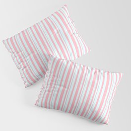 [ Thumbnail: Light Cyan and Light Pink Colored Striped Pattern Pillow Sham ]
