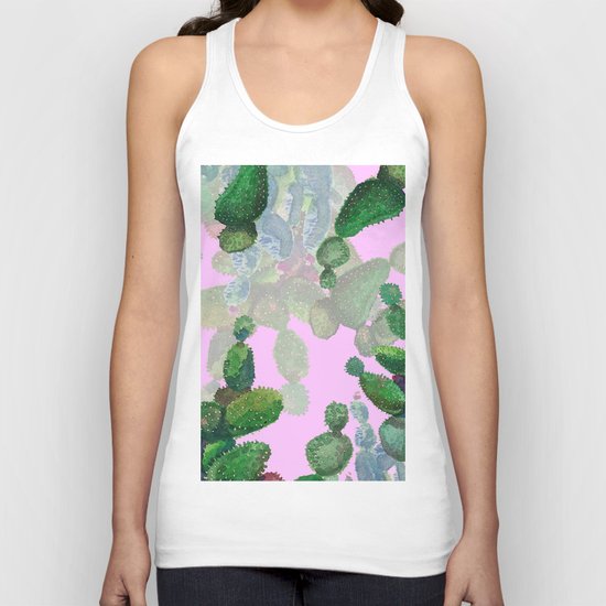 cactus pink back Unisex Tank Top