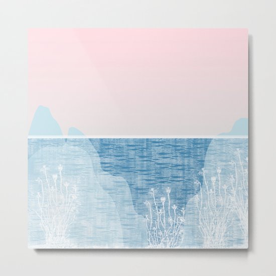 Pastel Sea Landscape Design Metal Print